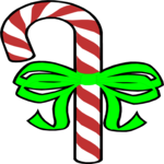 Candy Cane with Bow