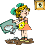 Girl Dropping Dishes
