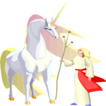 Unicorn with Wizard