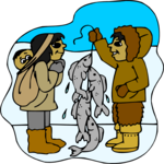 Eskimo Showing Fish