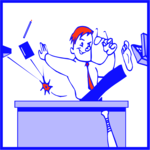 Man Clearing Desk