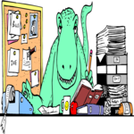 Desk Scene - Dino