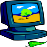 Computer with Landscape