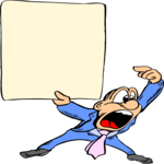 Businessman Carrying Sign
