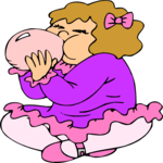 Girl Blowing Bubble