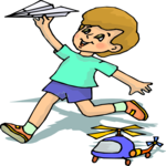 Boy with Paper Airplane