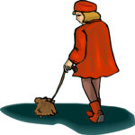 Girl Walking Dog 2