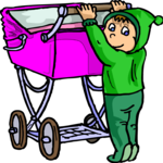 Boy Pushing Carriage