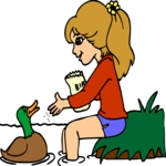 Girl Feeding Ducks
