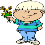 Kid with Flowers