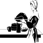 Pilgrim Woman with Food