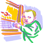 Baby with Radio