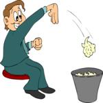 Throwing Trash in Can