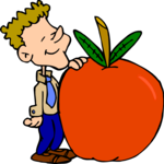 Boy with Large Apple