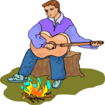 Guitarist by Campfire