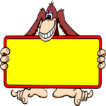 Monkey with Sign