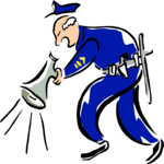 Police Officer & Megaphone
