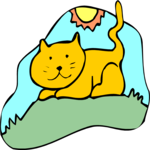 Cat on Grass 1