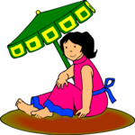 Girl Under Umbrella
