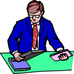 Businessman with Reports