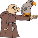 Monk with Bird