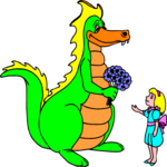 Dragon Giving Flowers