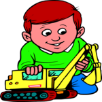 Boy with Toy Truck