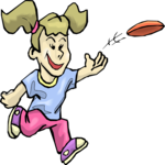 Girl Throwing Flying Disc