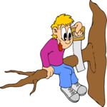 Boy Sawing Branch