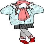 Girl in Sweater & Scarf