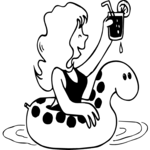 Woman in Pool Float