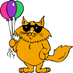 Cat with Balloons