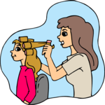 Mother Styling Child's Hair