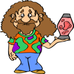 Hippie Man with Lava Lamp