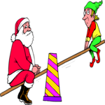 Santa & Elf on Seesaw