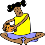 Girl Peeling Orange