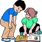 Children with Picture Book