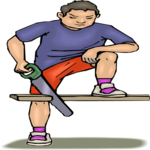 Boy Sawing Wood