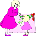 Girl Making Bouquet