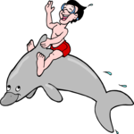 Boy Riding Dolphin