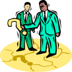 Businessmen with Questions