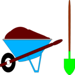 Wheelbarrel & Shovel