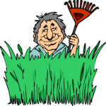 Gardener in Grass
