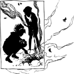 Silhouettes, Kids at Campfire