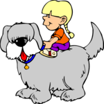 Girl on Dog