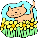 Cat with Flowers