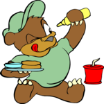 Bear Eating Burger