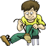 Boy Tying Shoes