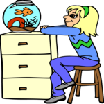Girl Looking at Goldfish