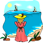 Girl Watching Sailboats